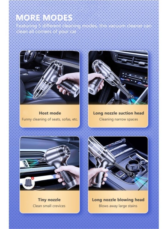 AROAQ Portable Handheld Car Vacuum Cleaner 95000 Pa Powerful Cordless Vacuum Cleaner Cleaning Tools Accessories (With 3 Filter ) - Image 3