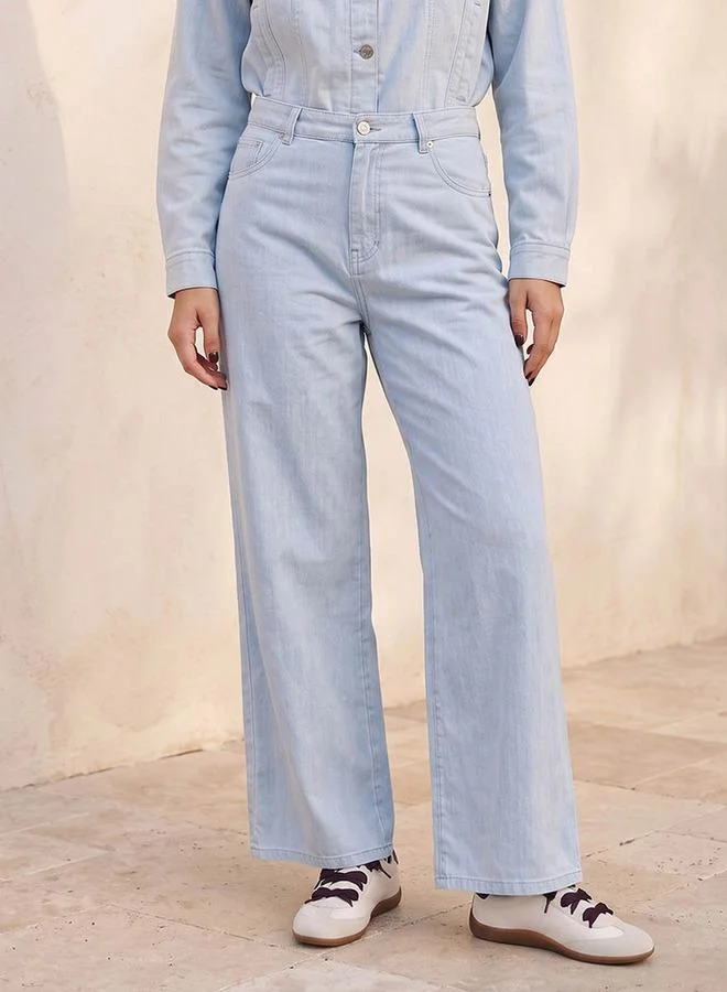 Lee Cooper Linen Blend Jeans with Wide Leg