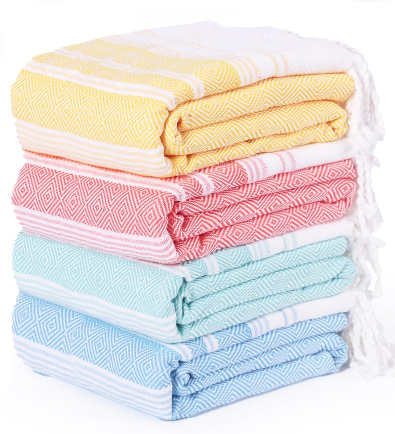 Widdonen Thin Turkish Beach Towel Lightweight Quick Dry Absorbent Cotton Bathroom Bath Pool Swim Towels Extra Large Oversized Sand Free Towel Beach Accessories Essentials Cloud Gifts for Adult - Image 1