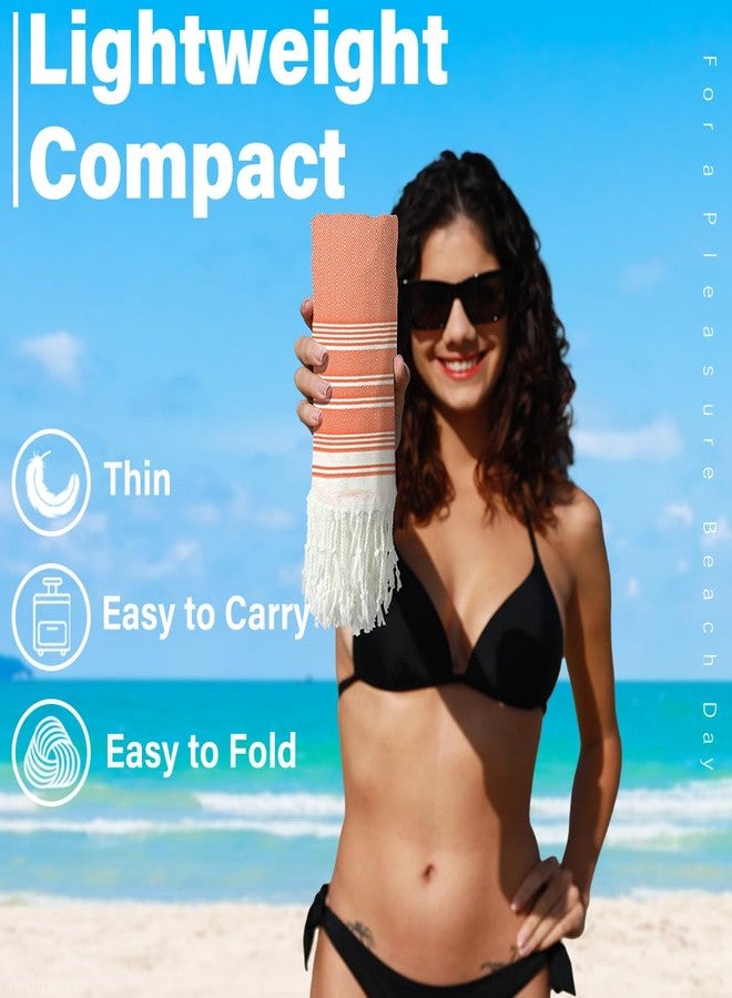 Widdonen Thin Turkish Beach Towel Lightweight Quick Dry Absorbent Cotton Bathroom Bath Pool Swim Towels Extra Large Oversized Sand Free Towel Beach Accessories Essentials Cloud Gifts for Adult - Image 2