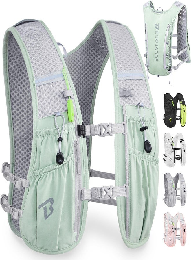 BECOJADDE Running Vest Hydration Backpack Lightweight 5L Water Pack for Men Women, Running Backpack Hydration Pack for Marathon, Trail Running, Cycling, Hiking, Jogging Green - Image 1
