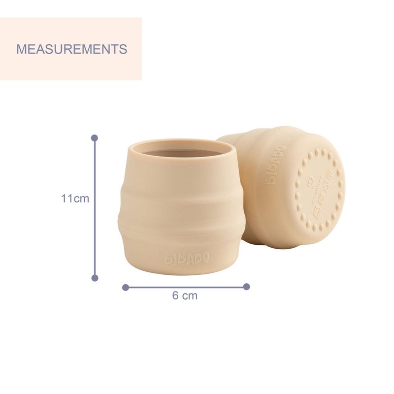 BIBaDO - Sippit Silicone Baby Cup, Fawn (2-Pack) - Open Training Silicone Cups - Soft, Non Slip Grip, Weighted Base - Durable, Dishwasher Safe, BPA Free - Toddler Cups - Baby Essentials - 6 Months+ - Image 3