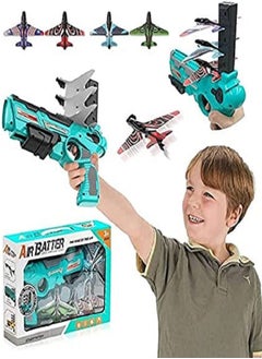 Generic One-Button Squishy Airplane with 4 Slide Launchers, Blue 