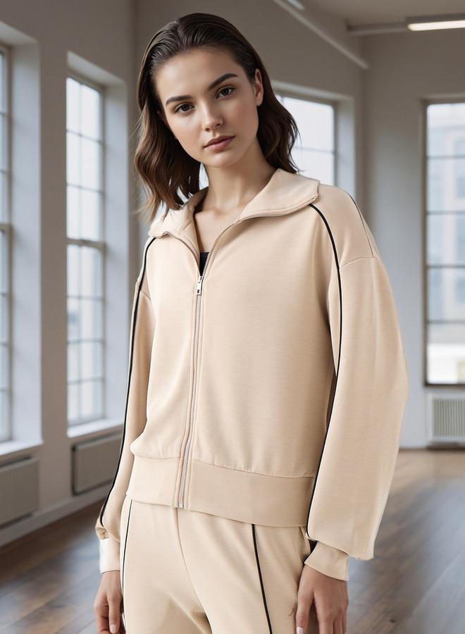 كابا جاكيت كابا بسحاب وتفاصيل خطوط - Image 1