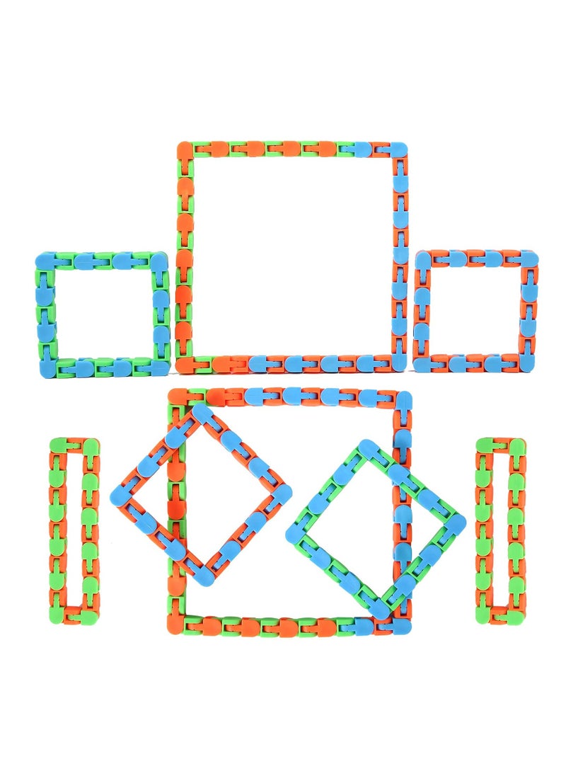 Excefore - Wacky Tracks Fidget Toys 6 Pack,Snake Fidget Toys for Kids-Sensory Snap and Click Finger Fidget Packs,Snake Puzzles for Stress Relief, Party Bag Fillers,Party Favors,Assorted Colors - Image 1