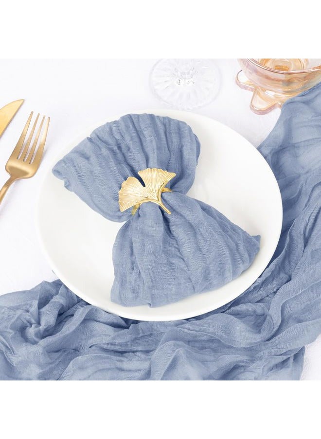 DeZerlor 100 Pack Dusty Blue Cheesecloth Napkins Spring Easter Cloth Napkins Set of 100 Blue Dinner Napkins Bulk 21x21 Inches for Wedding Bridal Shower Baby Shower Parties - Image 3