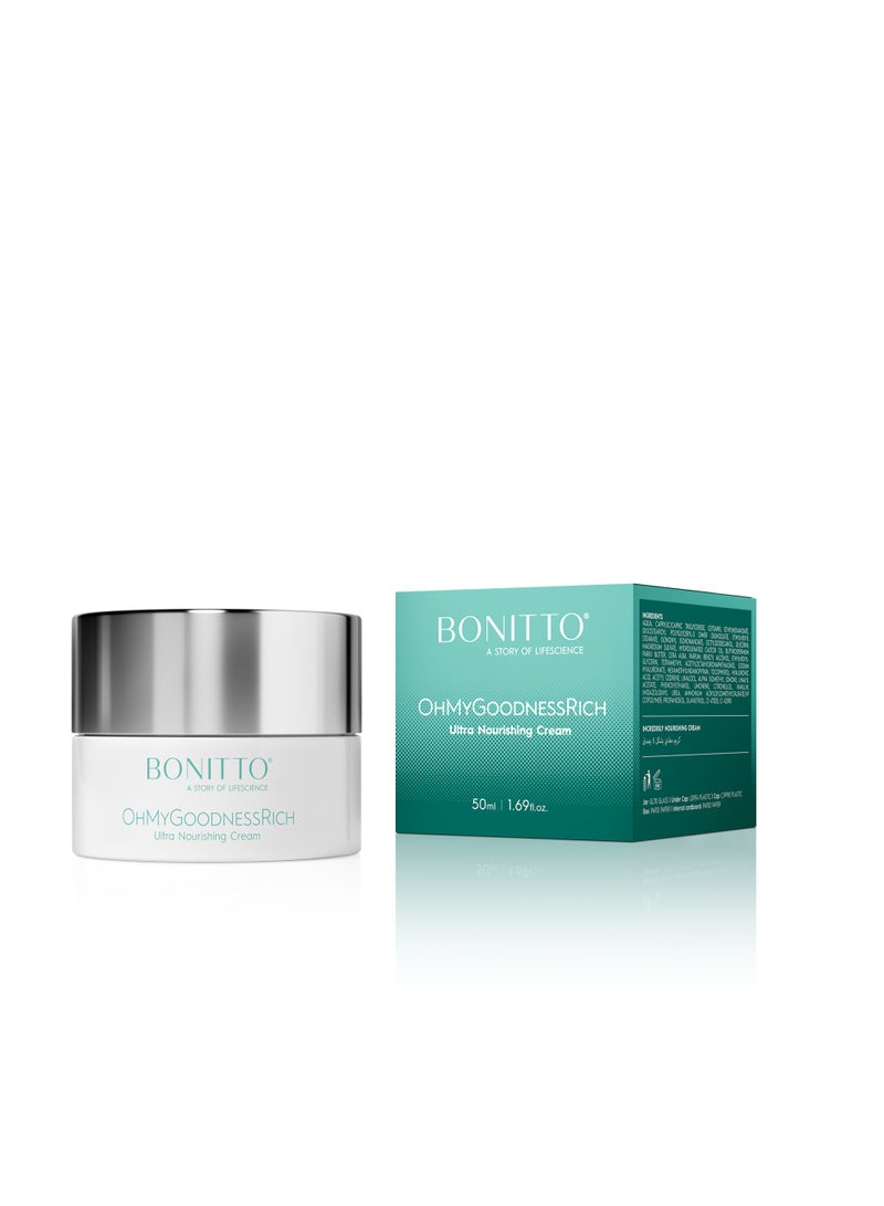 BONITTO® BONITTO – OhMyGoodnessRich Ultra Nourishing Cream with Shea Butter & Hyaluronic Acid – 50ml - Image 1