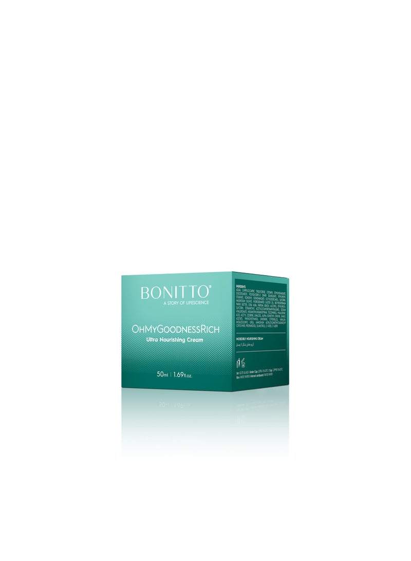 BONITTO® BONITTO – OhMyGoodnessRich Ultra Nourishing Cream with Shea Butter & Hyaluronic Acid – 50ml - Image 2
