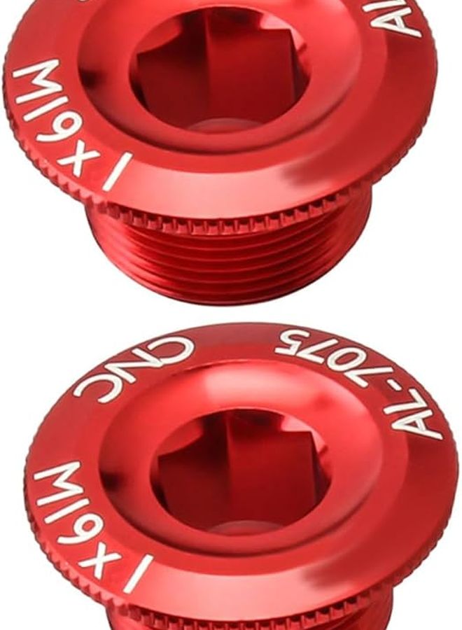 Kisangel قطعتان أغطية صامولة ذراع كرنك دراجة حمراء لدراجة هوائية عجلة صامولة - Image 1