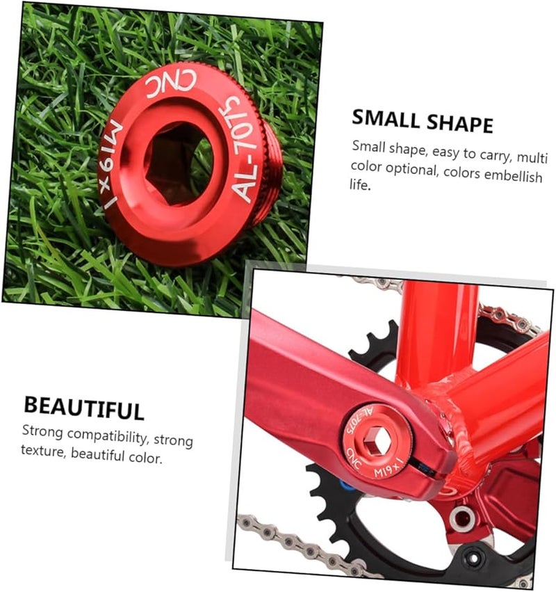 Kisangel قطعتان أغطية صامولة ذراع كرنك دراجة حمراء لدراجة هوائية عجلة صامولة - Image 4