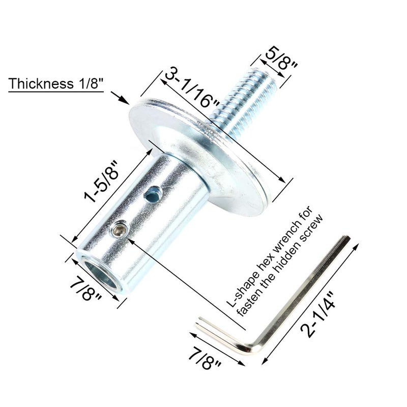 BLSGBUIDING Bench Grinder Motor Shaft Arbor Extension, 1/2" and 5/8" Motor Arbor Threaded Shaft Adapter Thicker Version, Fits for Buffing Grinding Wheels - Right 1 Pack - Image 3