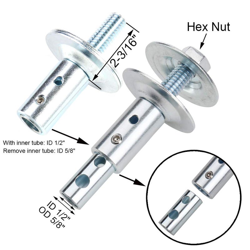 BLSGBUIDING Bench Grinder Motor Shaft Arbor Extension, 1/2" and 5/8" Motor Arbor Threaded Shaft Adapter Thicker Version, Fits for Buffing Grinding Wheels - Right 1 Pack - Image 2
