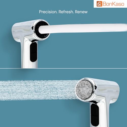BonKaso ABS Health Faucet- 2 Modes Jet Spray for Toilet, Handheld Bidet Sprayer, High-Pressure & Soft Flow Modes, Leak-Proof Push Button|1M Tangle-Free Stainless Steel Hose|Flexible Tube - Image 3