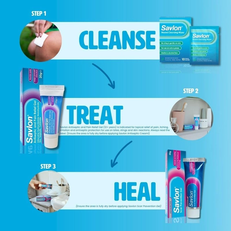 Savlon Antiseptic Pain Relief Gel First Aid for Relief of Pain Itching Irritation Contains Anaesthetic to Numb Pain Antiseptic to Help Prevent Infection 20g 1 pack - Image 4