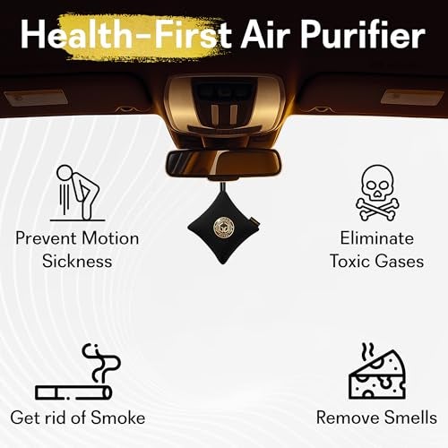 GOODAIR HEPA Car Air Purifier Bag Pouch 75g Activated Carbon Filter Absorb Toxic Gases 20 Premium Certified Air Purifier Suitable for All Cars 247 Air Purification Super Black - Image 3