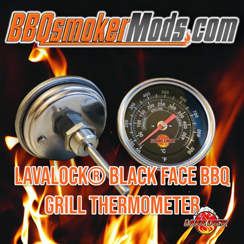 LavaLock Black Face BBQ Grill Thermometer 50F-900F High Temp Range Heavy Duty Premium Quality Smoker Thermo 2 Inch or 3" 1/2 NPT Thread - Image 5