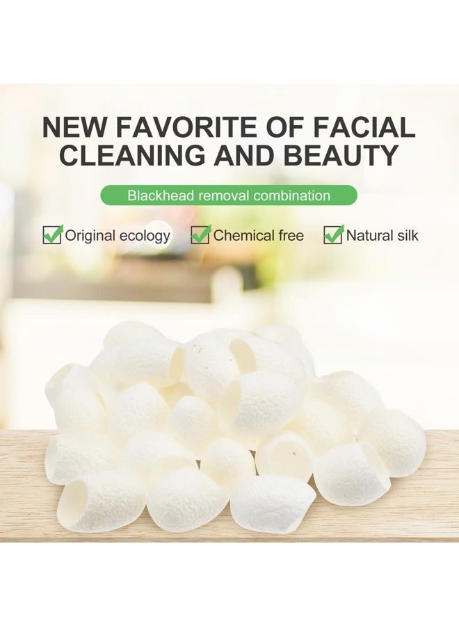 Minkissy 100 Pcs Unhatched Silkworm Cocoons Natural Silkworm Cocoons Silkworm Cocoons Face Silk Ball Cocoons Natural Silk Cocoons Peeling Silkworm Balls for Facial Care - Image 2