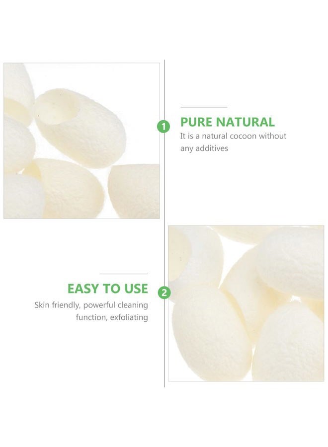 Minkissy 100 Pcs Unhatched Silkworm Cocoons Natural Silkworm Cocoons Silkworm Cocoons Face Silk Ball Cocoons Natural Silk Cocoons Peeling Silkworm Balls for Facial Care - Image 3