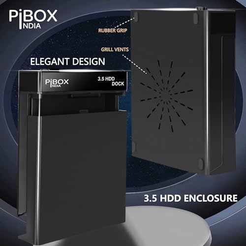 pibox India Hard Drive Enclosure Type C, PiBOX India USB 3.1 External Hard Drive Docking Station for 3.5/2.5 Inch SATA Hard Drives/SSD with 16 TB+, Tool-Free HDD Enclosure 12V/2A Power Supply UASP Acceleration - Image 3