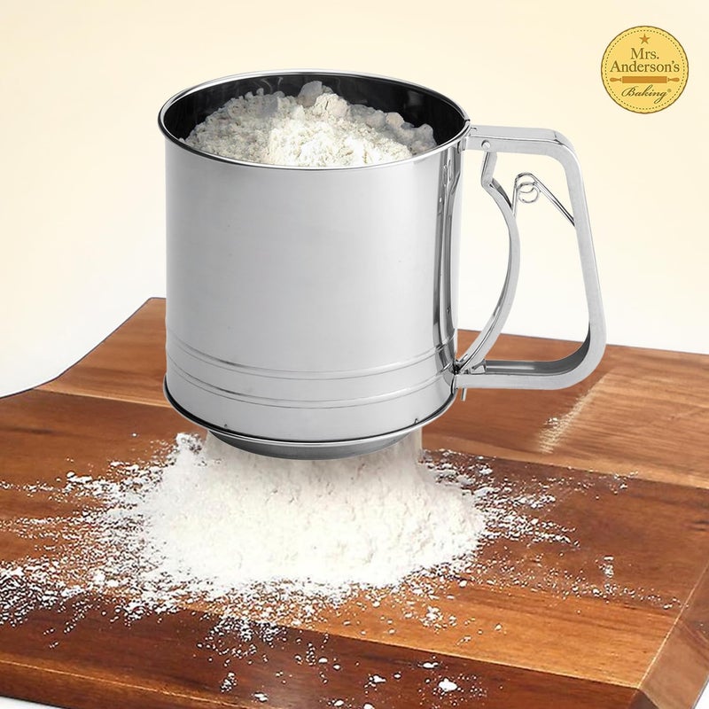 Mrs. Anderson's Baking Mrs. Anderson’s Baking Hand Squeeze Flour Sifter, Stainless Steel, 5-Cup Capacity - Image 5