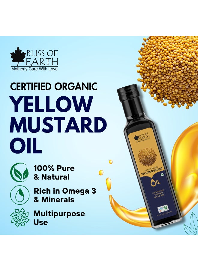Bliss of Earth 500ML Organic Yellow Mustard Seed Oil for Cooking Cold Pressed & Hexane Free - Image 3