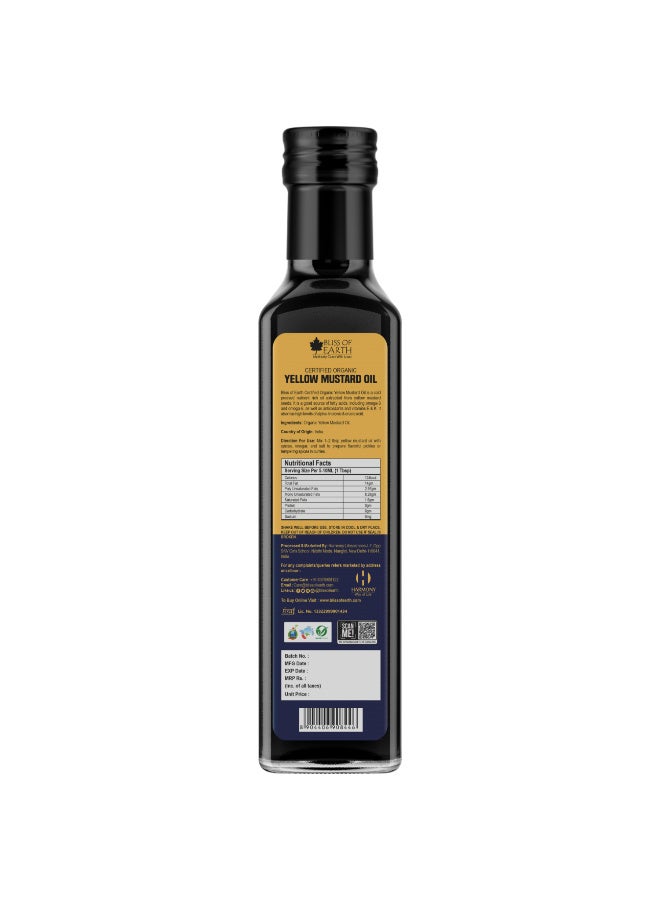 Bliss of Earth 500ML Organic Yellow Mustard Seed Oil for Cooking Cold Pressed & Hexane Free - Image 2