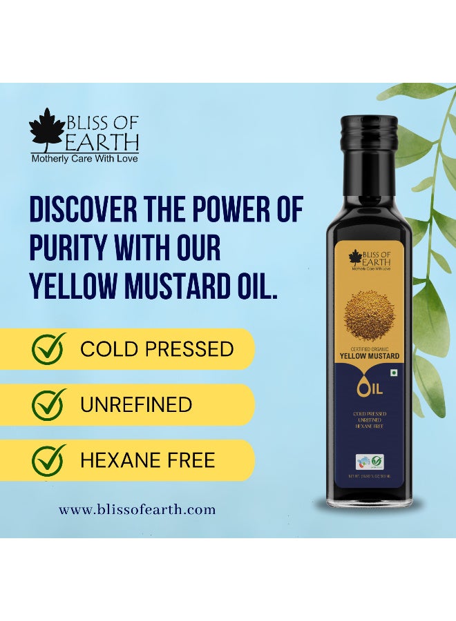Bliss of Earth 500ML Organic Yellow Mustard Seed Oil for Cooking Cold Pressed & Hexane Free - Image 4