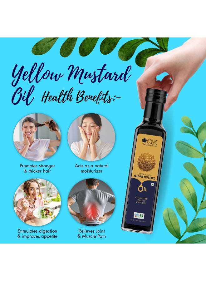 Bliss of Earth 500ML Organic Yellow Mustard Seed Oil for Cooking Cold Pressed & Hexane Free - Image 5