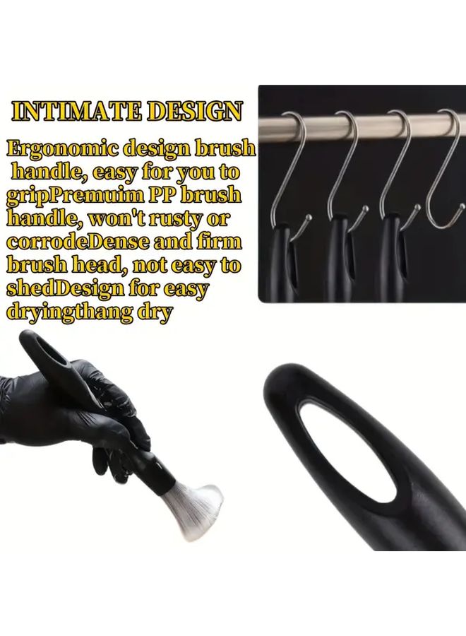 A Set Of 5 Black Car Detailing Brushes For Cleaning Air Conditioning Vents And Gaps Dust Removal Interior Car Care Including Wash Tools And Cleaning Supplies - Image 5