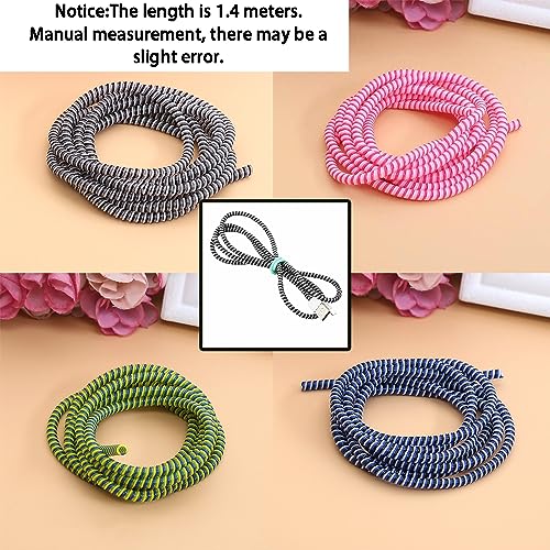 Gozaqe Spiral Cable Protector,4 Pcs,with 4 Colors,1.4 Meters Each-Full Size Spiral Triple Color Charging Cable Protector,Earphone Cable Protector,Wire Protector Spiral - Image 4