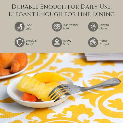 Knork Silverware Set - 20 Piece Matte Silver Cutlery set - Ergonomic Design Utensil sets, 18/10 Stainless Steel Forks Spoons and Knives set - Image 4