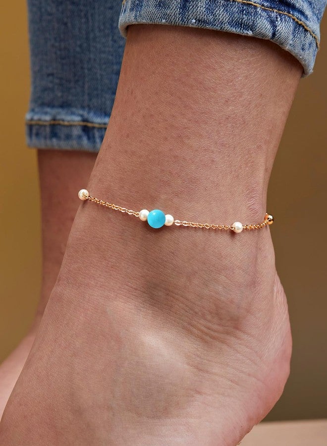MINUTIAE Gold-Plated Motif Chain Anklet for Women's & Girls_MNT0390TQ-G - Image 3