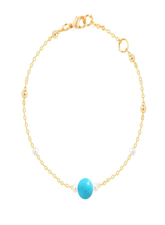 MINUTIAE Gold-Plated Motif Chain Anklet for Women's & Girls_MNT0390TQ-G - Image 2