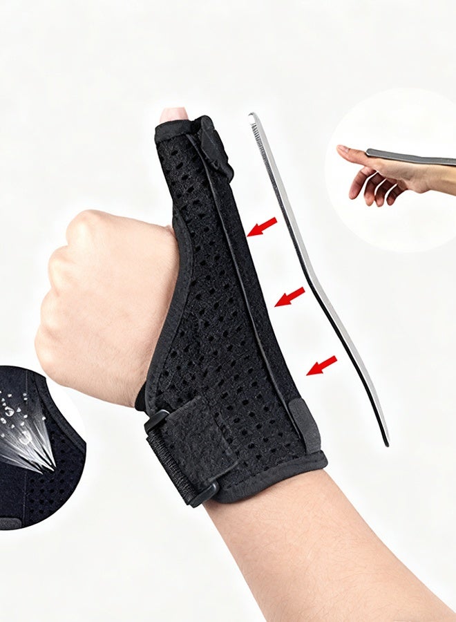 Happy D Thumb Splint Support Brace for Right and Left Hand Reversible Thumb Wrist Stabilizer Compression Splint for Thumb, Trigger Finger, Hand Pain Relief, Arthritis, Tendonitis (Right) - Image 1