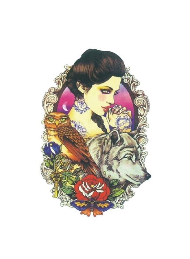 NIBEMINENT Beauty And The Beast Temporary Tattoo Sticker Multicolour
