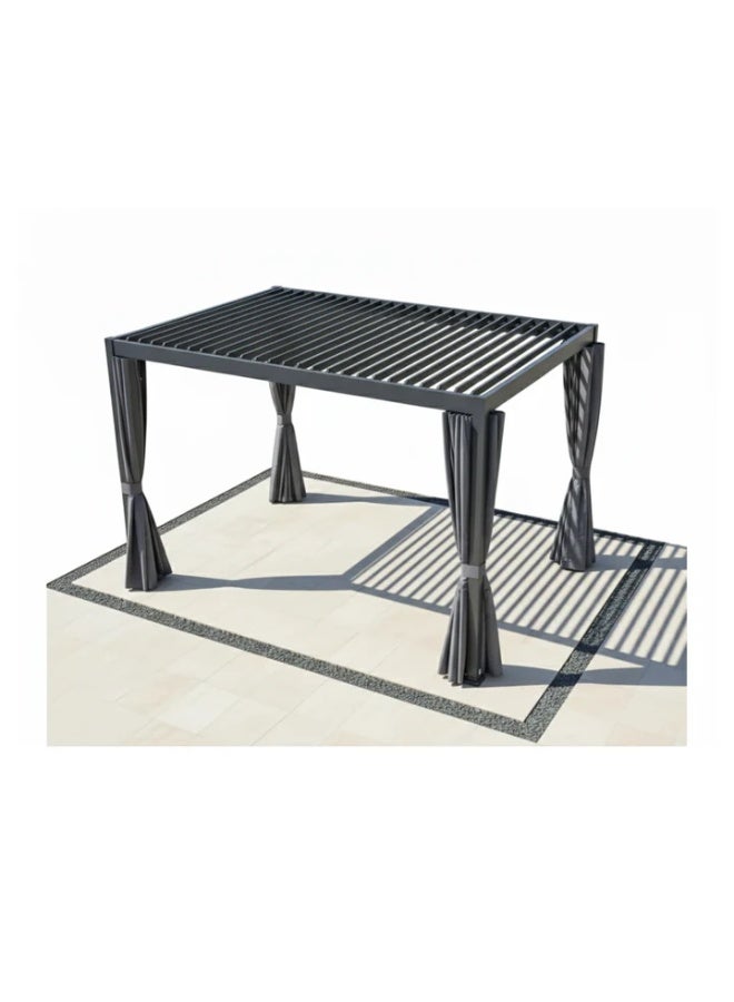 Casa Fiora Outdoor Pergola 3x4m with Manual Retractable Roof, Waterproof Curtains & Mosquito Nets - Image 3