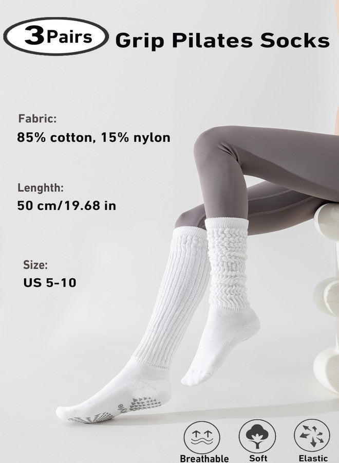 Hstyle Grip Pilates Socks for Women, Slouch Scrunch Yoga Barre Socks for Hospital Workout - Image 3