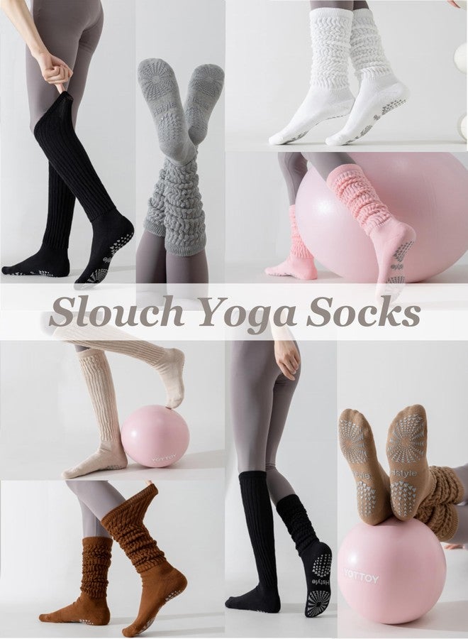Hstyle Grip Pilates Socks for Women, Slouch Scrunch Yoga Barre Socks for Hospital Workout - Image 5
