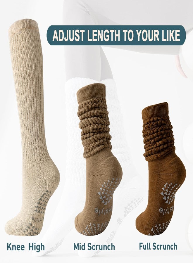 Hstyle Grip Pilates Socks for Women, Slouch Scrunch Yoga Barre Socks for Hospital Workout - Image 2