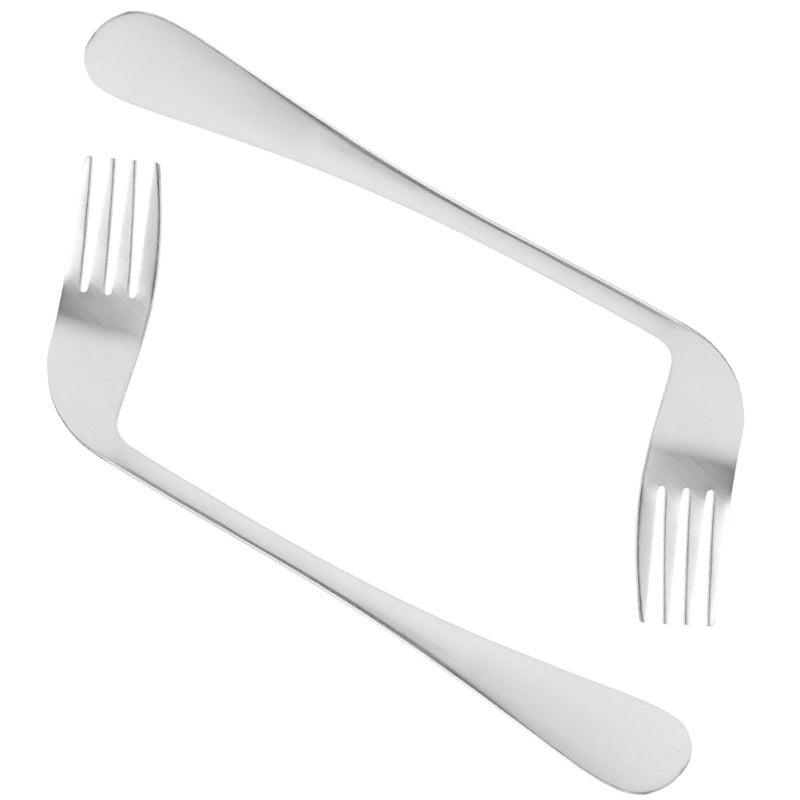 2pcs Ergonomic Angled Forks Lightweight Stainless Steel Feeding Utensils For Elderly And Bedridden Patients Convenient Eating Aid - Image 2