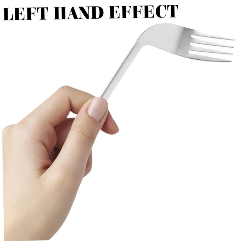 2pcs Ergonomic Angled Forks Lightweight Stainless Steel Feeding Utensils For Elderly And Bedridden Patients Convenient Eating Aid - Image 5