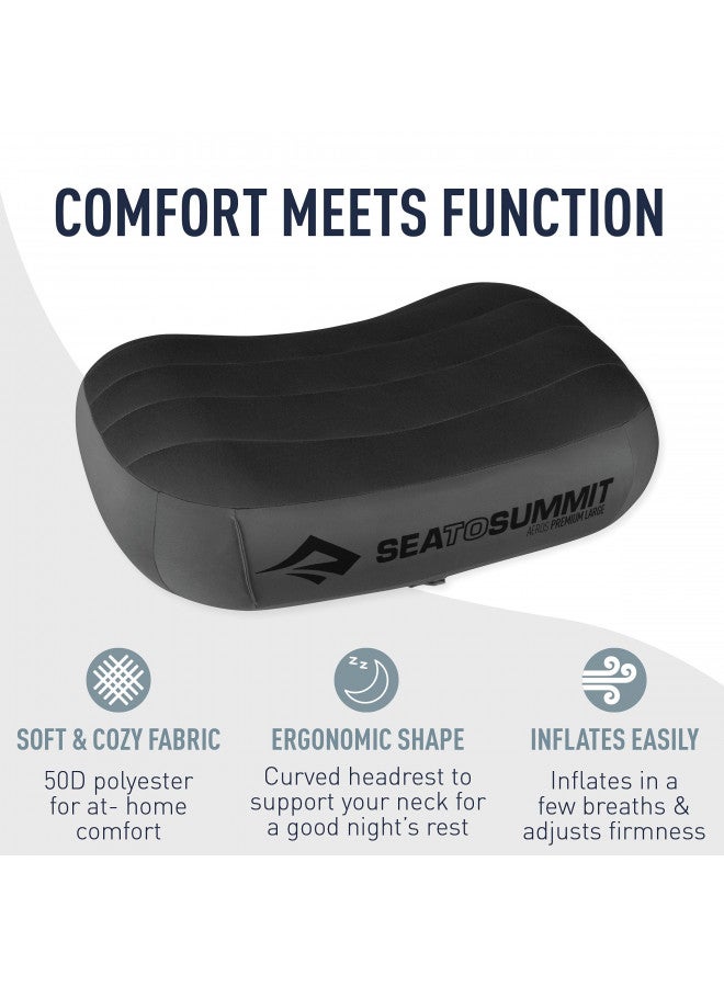 SEA TO SUMMIT Sea to Summit Aeros Premium Inflatable Travel Pillow, Deluxe (22 x 14), Grey - Image 5