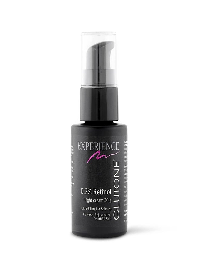Glutone 0.2% Retinol Night Cream with Ultra Filling Hyaluronic Acid Spheres |Youthful & Rejuvenated Skin | Fades Wrinkles & Fine Lines | 30 g - Image 1