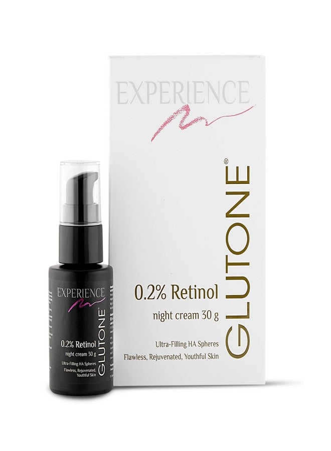 Glutone 0.2% Retinol Night Cream with Ultra Filling Hyaluronic Acid Spheres |Youthful & Rejuvenated Skin | Fades Wrinkles & Fine Lines | 30 g - Image 2