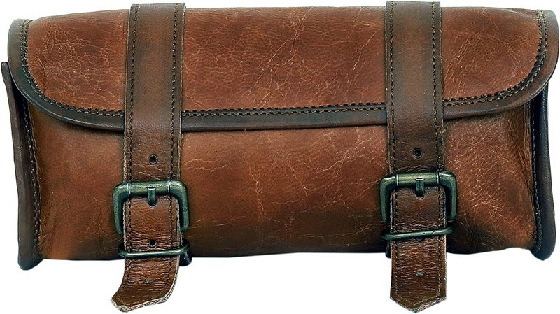 Cuero Genuine Leather Handlebar Saddle Bag - Image 3