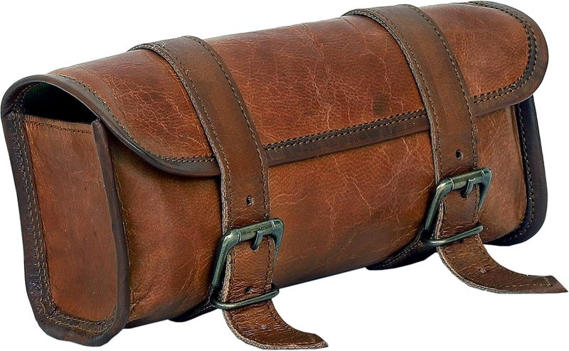 Cuero Genuine Leather Handlebar Saddle Bag - Image 1