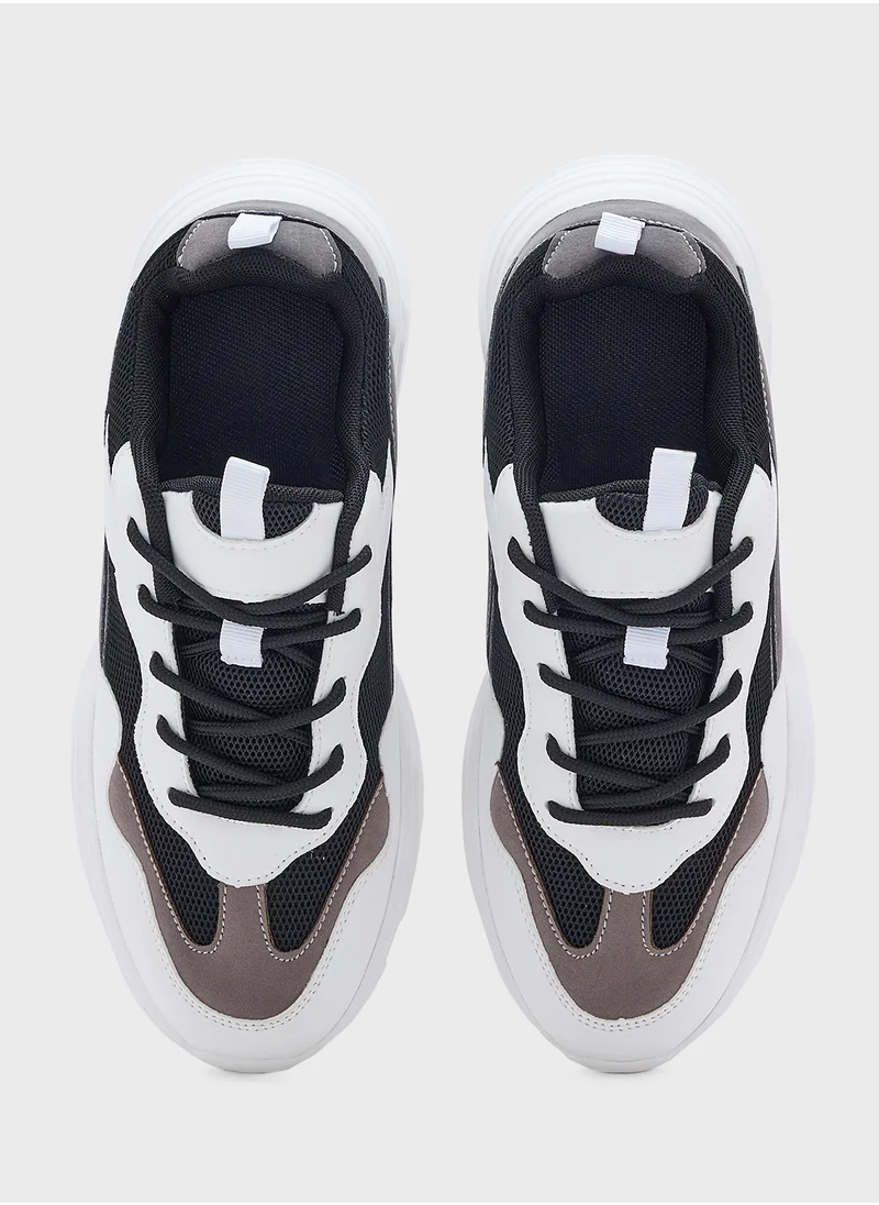 Ginger Chunky Mix Material Sneakers