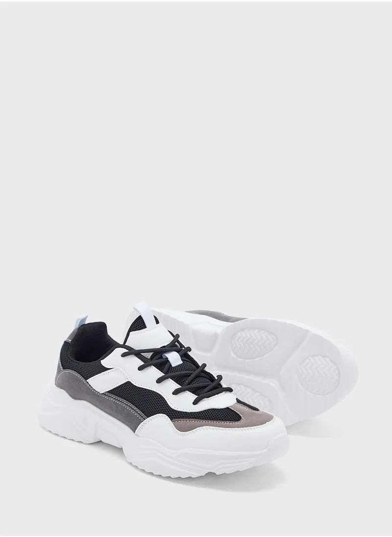Ginger Chunky Mix Material Sneakers