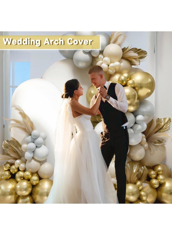 RATSAW Wedding Arch Cover Spandex Fitted Wedding Arch Stand Covers Round Top Arch Backdrop Cover for Birthday Party Ceremony Banquet Decoration White - Image 2