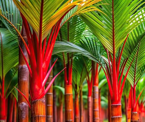 CZ Grain 10 Red Sealing Wax Lipstick Palm Tree Seeds (Cyrtostachys Renda) House Plant - Image 5